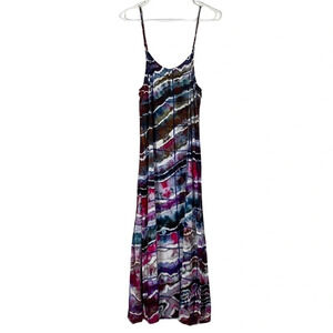 Rails Maxi Dress Womens Small Geode Tie Dye Alison Dress Sundress Handmade Brown